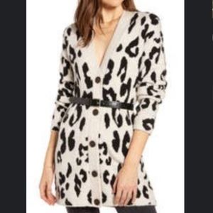 Something Navy Leopard Cardigan XXL